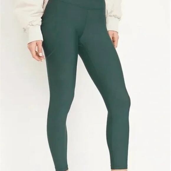 Old Navy Active Powersoft Go-Dry Extra High-Rise Leggings L Green - Picture 1 of 6